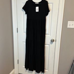 Black medium long dress